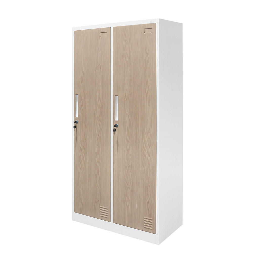 Двоен метален гардероб RFG 600/450/1850 кехлибарен дъб-бяло